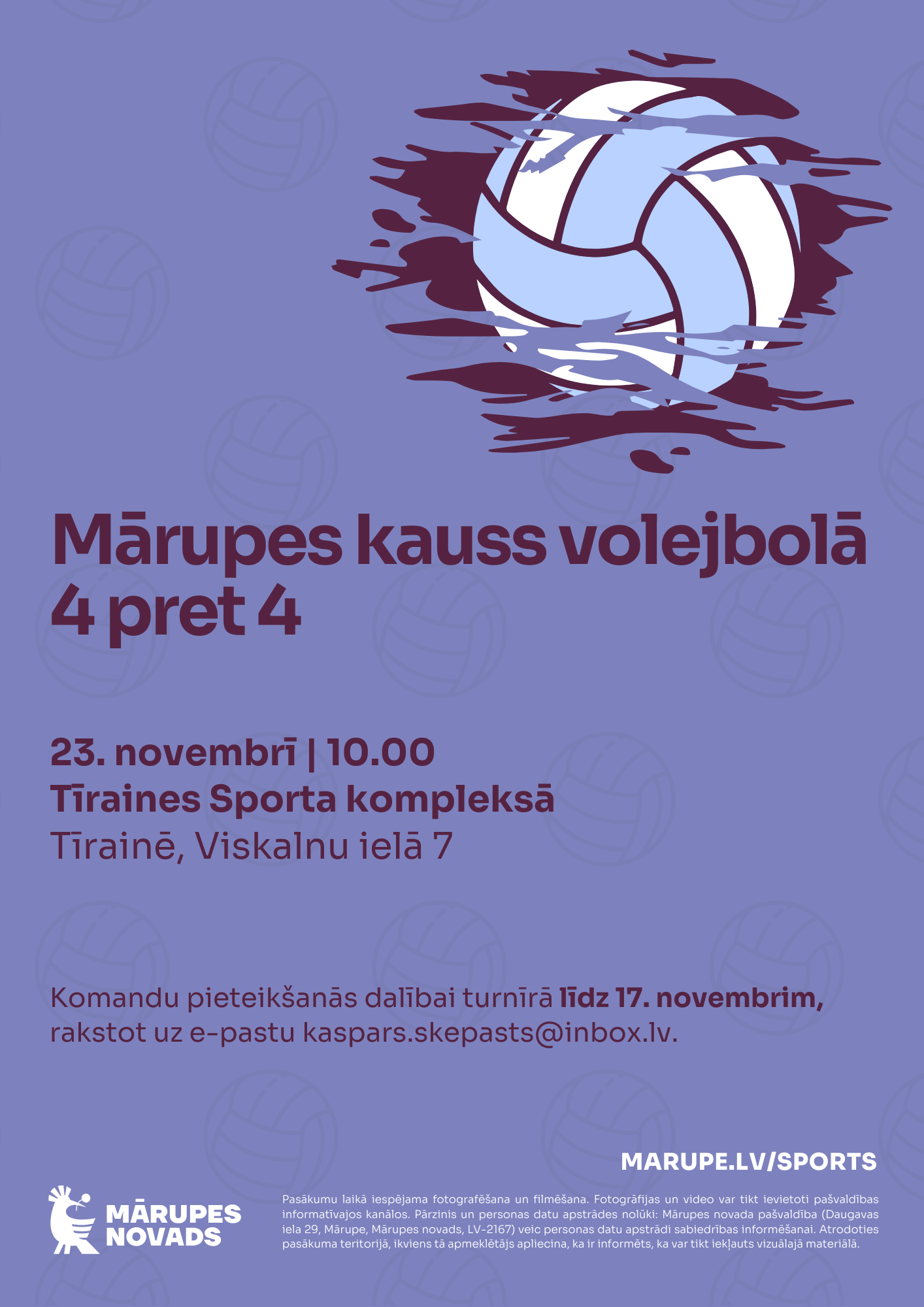 Violeta afiša ar krāsainiem elementiem