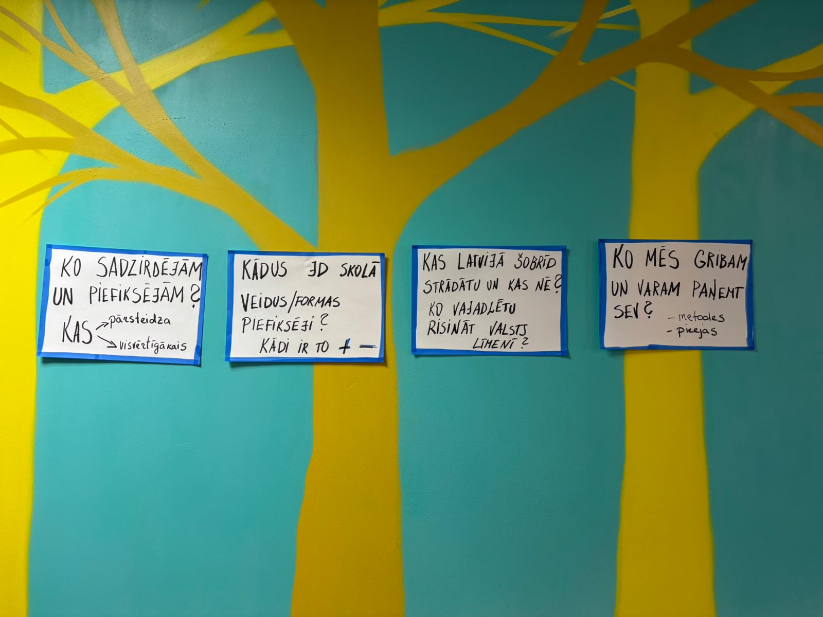 apmācību darbi pie sienas