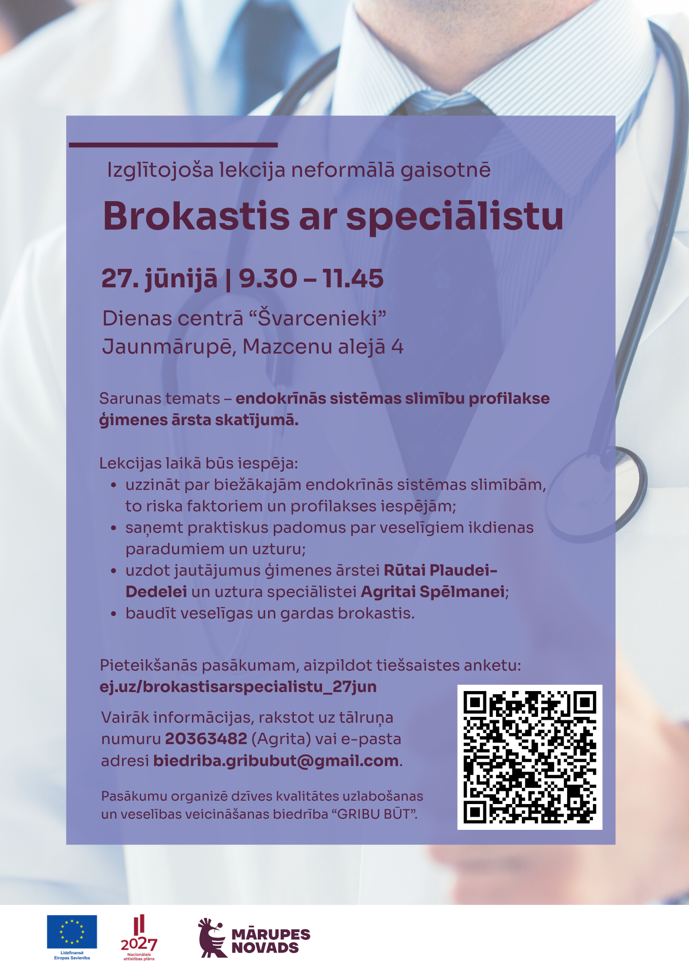 Violeta afiša ar krāsainiem elementiem