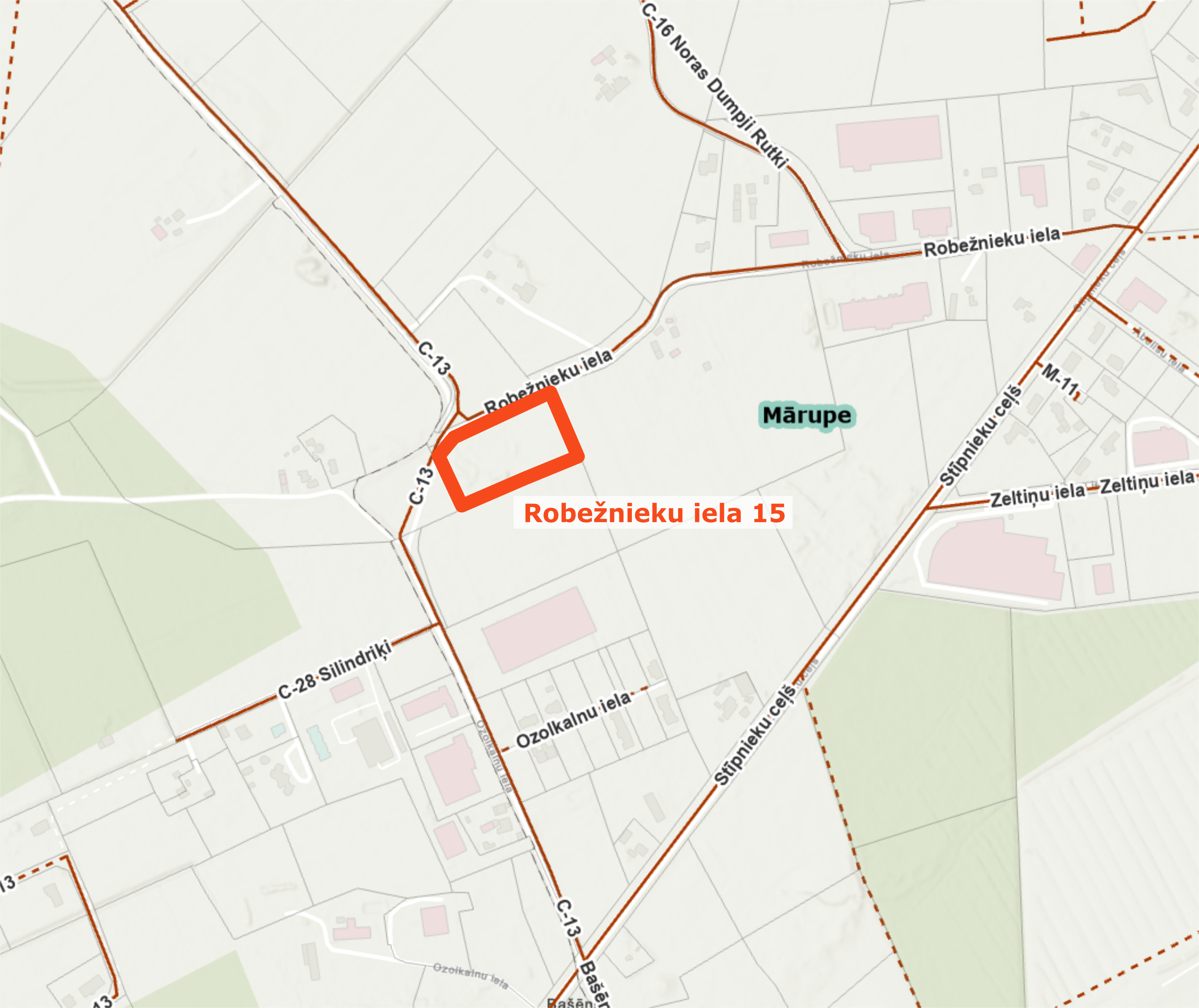 Karte Robežnieku iela 15, Mārupe