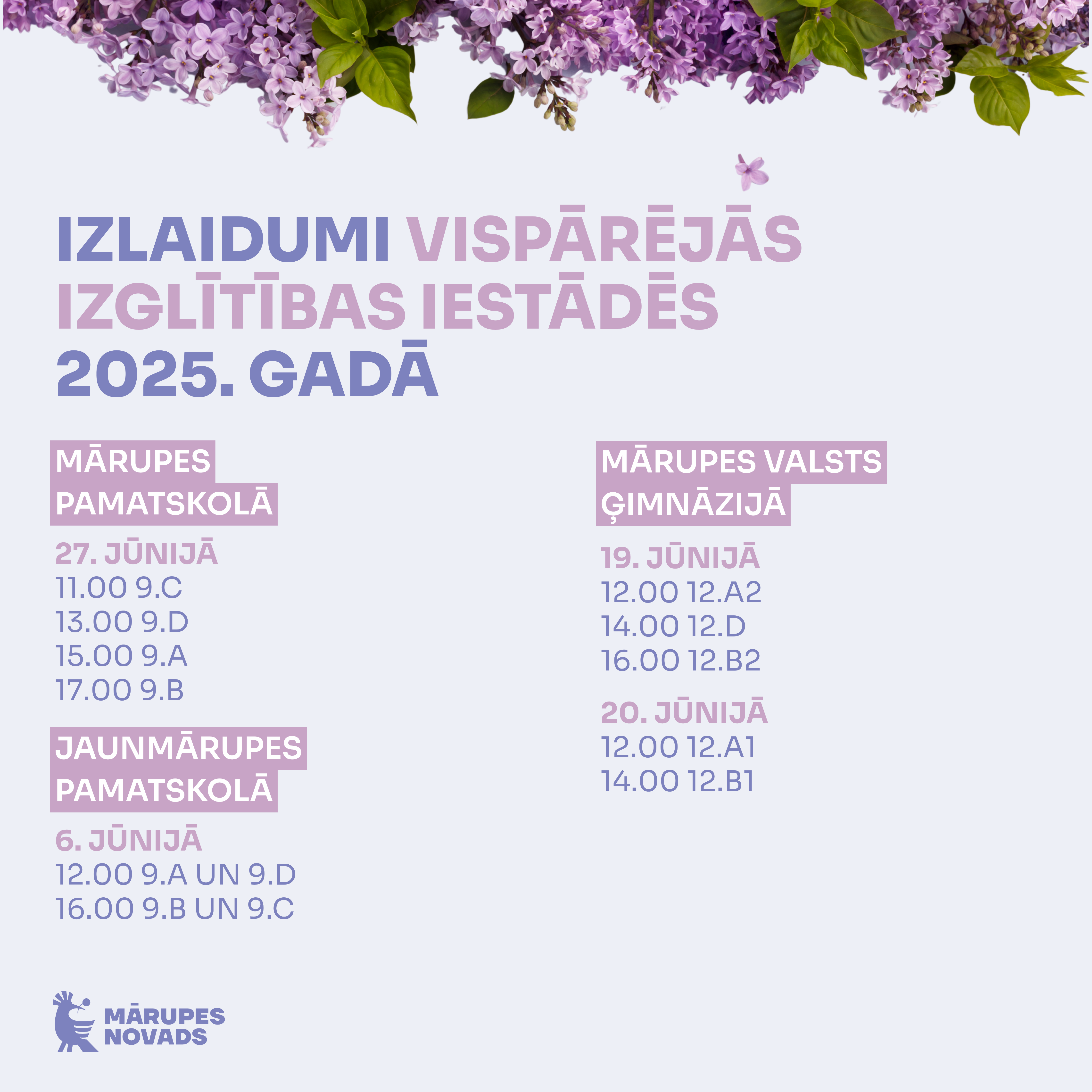 Izlaidumi skolās 2025. gadā 