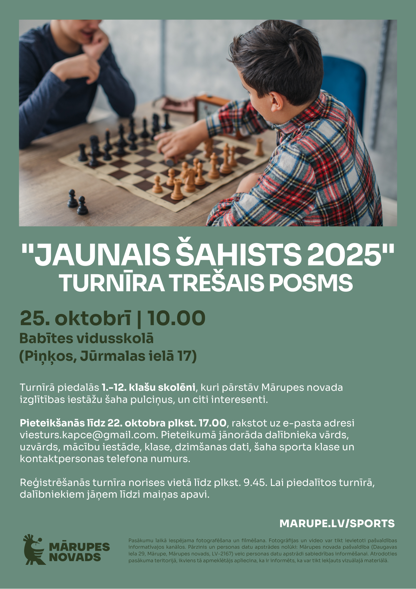 Afiša šaha turnīram