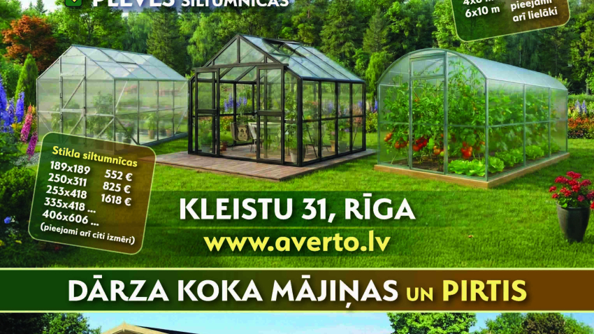 Plašs siltumnīcu izmēru un modeļu piedāvājums