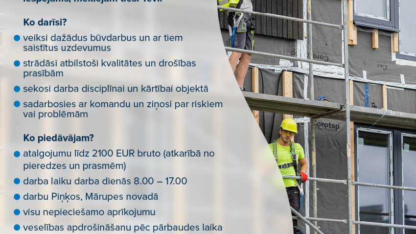 Būvstrādnieks - vakance