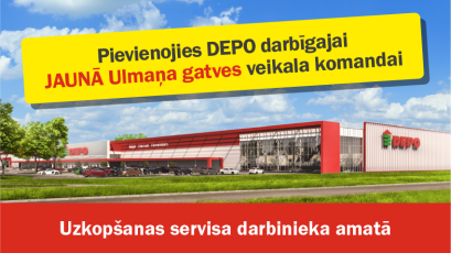 Pievienojies DEPO darbīgajai JAUNĀ Ulmaņa gatves veikala komandai Uzkopšanas servisa nodaļas vadītāja/-as amatā