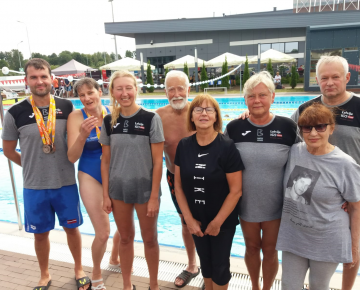 Latvijas sporta veterānu – senioru savienības pašvaldību 58. sporta spēļu sacensības peldēšanā, 08.08.2021.