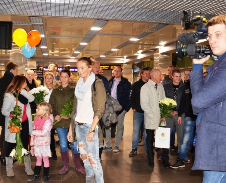 Eiropas čempiona rallijkrosā mārupieša Baumaņa sagaidīšana 19.10.2015.