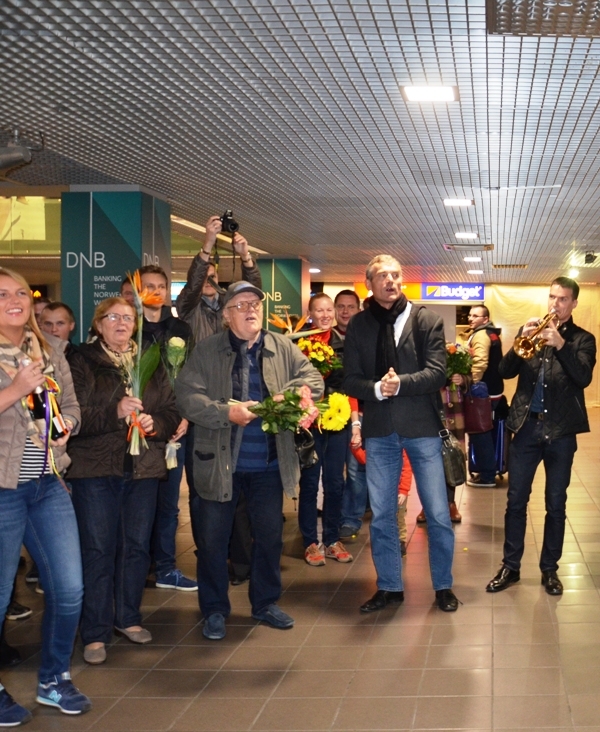Eiropas čempiona rallijkrosā mārupieša Baumaņa sagaidīšana 19.10.2015.