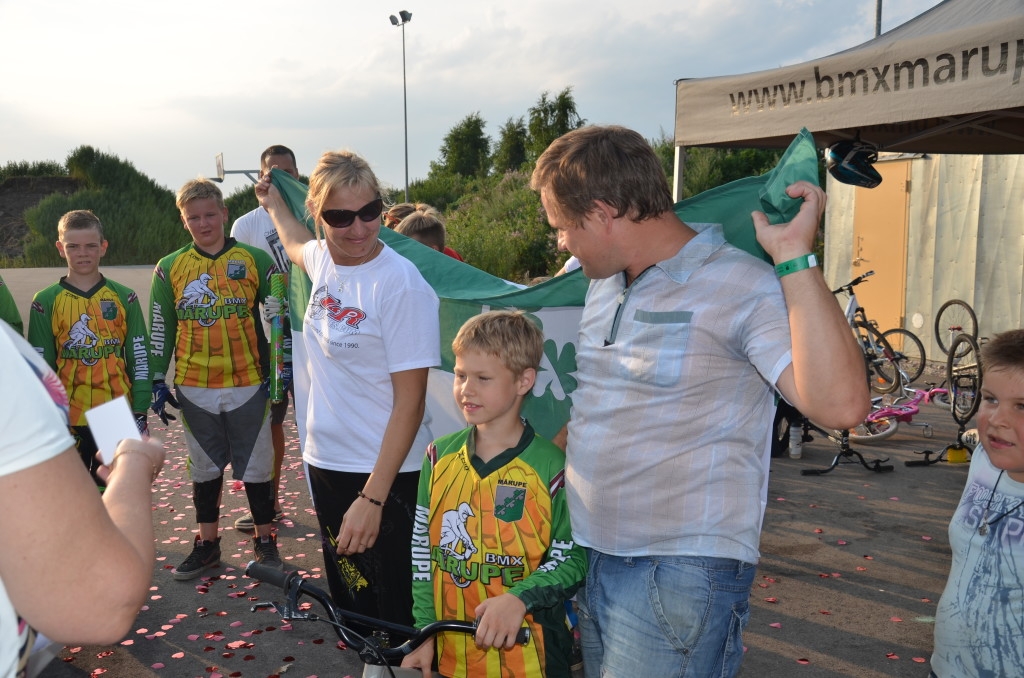 Mārupieši sveic BMX pasaules čempionu Emīlu Alleru, 28.07.2014.