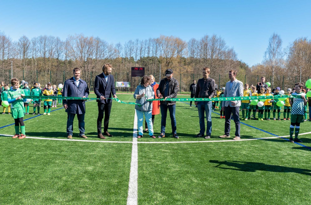 Jaunmārupes pamatskolas stadiona atklāšana, foto: L.Līvzinieks 21.04.2018.