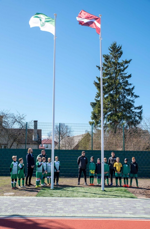 Jaunmārupes pamatskolas stadiona atklāšana, foto: L.Līvzinieks 21.04.2018.