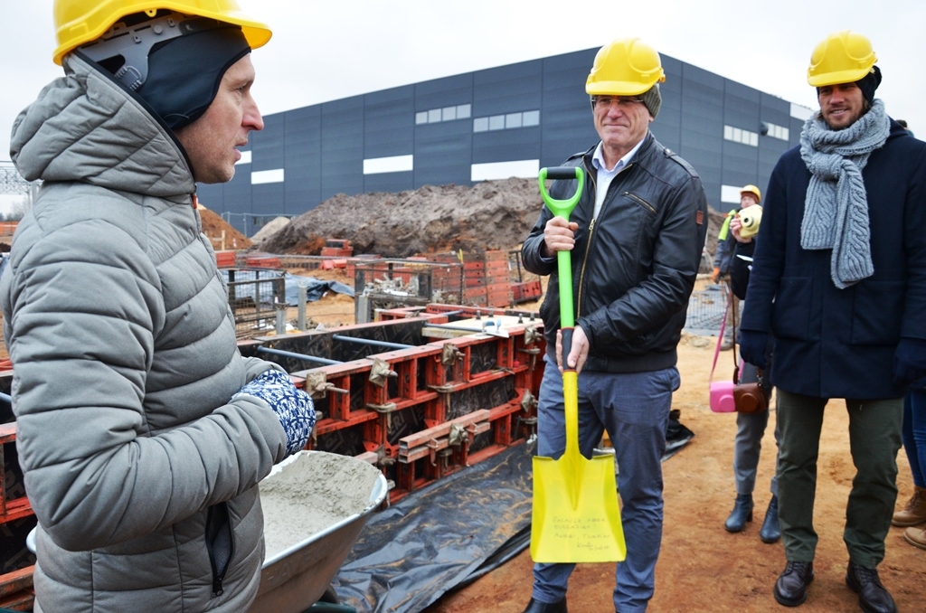 Kapsulas iemūrēšana pludmales sporta centra “Brazīlija” jaunajai ēkai Mārupē, 13.12.2018