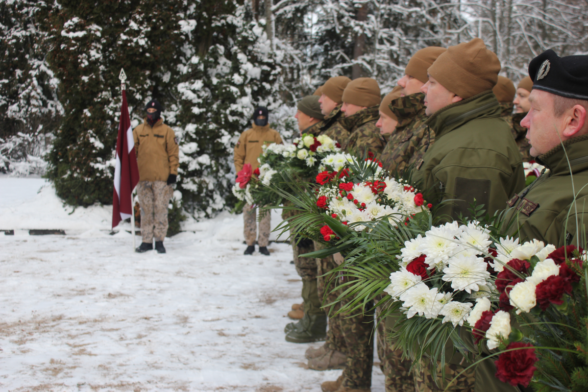 Ziemassvētku kaujās kritušo strēlnieku piemiņas brīdis Antiņu kapsētā, 07.01.2023.