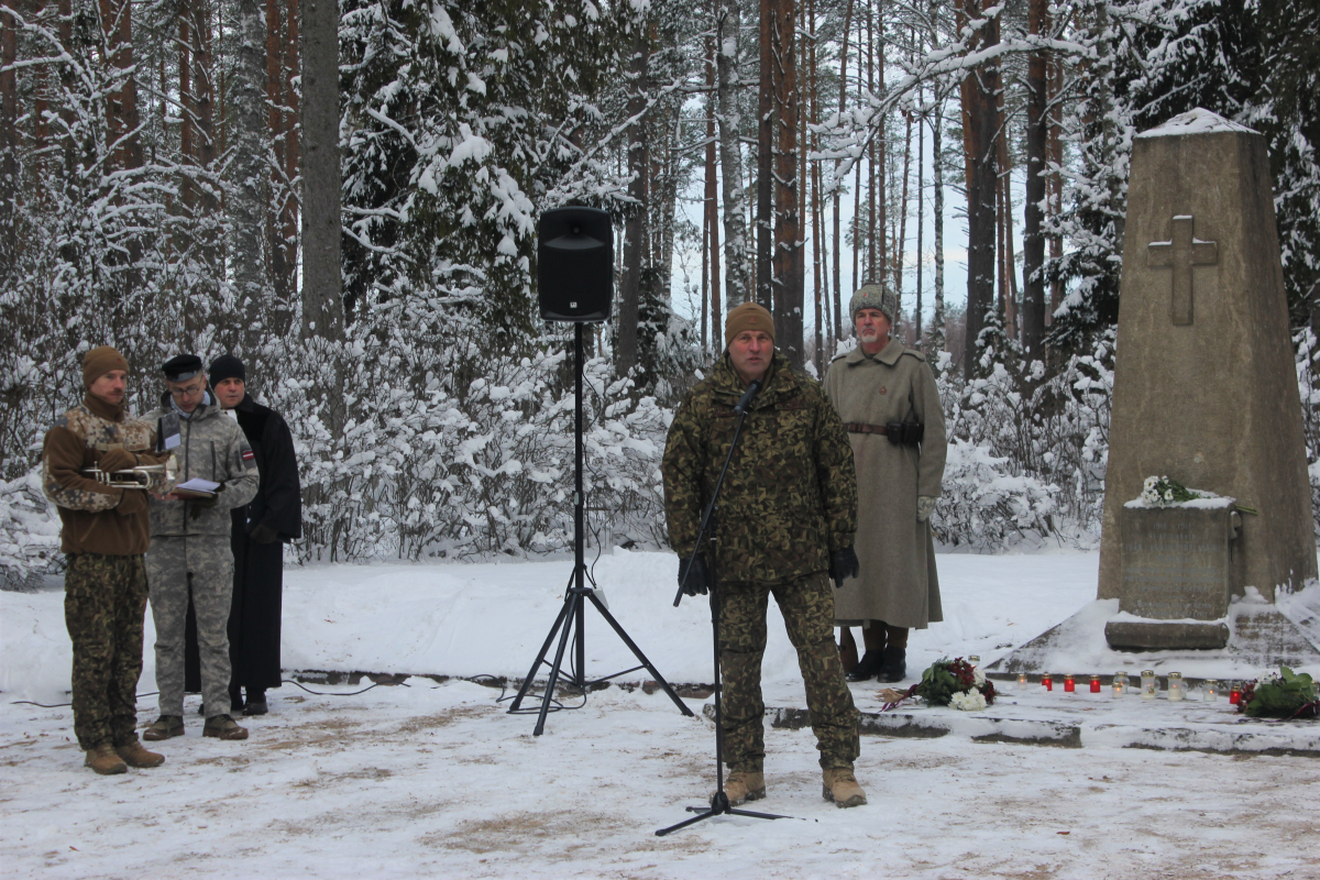 Ziemassvētku kaujās kritušo strēlnieku piemiņas brīdis Antiņu kapsētā, 07.01.2023.