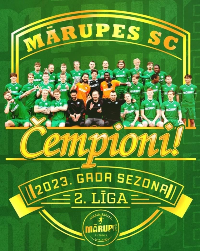 Mārupes SC - Latvijas 2. līgas čempione