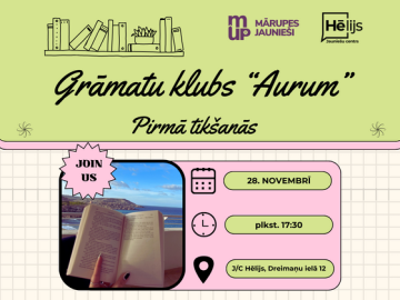 28. novembrī jauniešus aicina uz pirmo grāmatu klubiņa tikšanos
