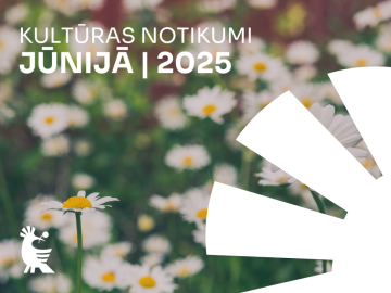 Ziedu pļavas foto un virsū balta grafika un teksts