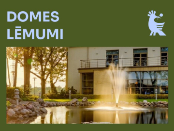 Tumši zaļš fons ar tekstu "Domes lēmumi"