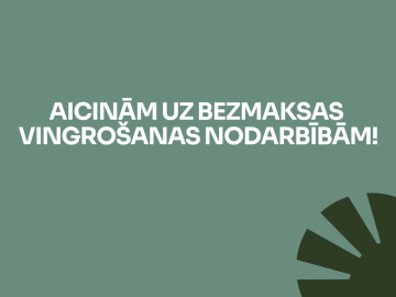 Zaļš fons ar baltu tekstu