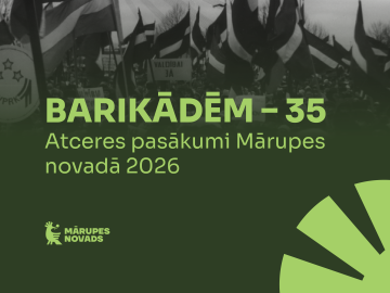 Zaļš vizuālis ar zaļiem tekstiem, zaļu elementu un melnbaltu vizuāli