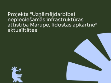 Projekta nosaukums uz zaļa fona