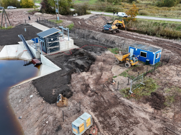 Būvdarbi Babītes ezera polderos