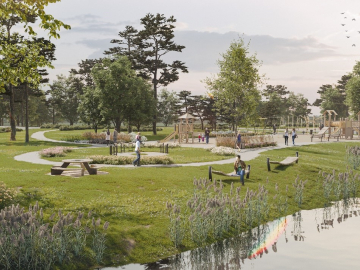 Spuņņupes peldvietas labiekārtošanas vizualizācija