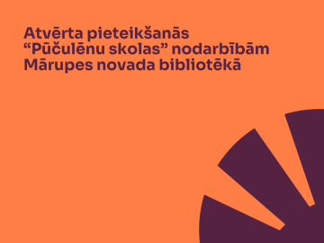 Koši oranžs fons ar tumšas krāsas grafiku un tekstu