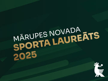 Zaļš vizuālis ar baltiem un zelta burtiem