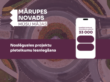 Violets fons ar gaišu teksta un elementu grafiku