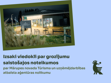 Gaiši zils fons ar foto un teksta grafiku