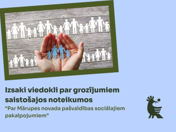 Gaiši zils fons ar tekstu par saistošo noteikumu projekta apspriešanu