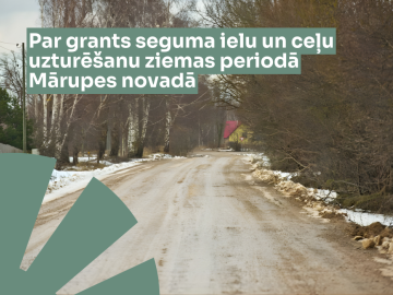 Grants ceļš pavasarī ar dubļiem un sniegu