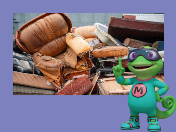 Violets fons ar atkritumu foto un krāsainu grafiku