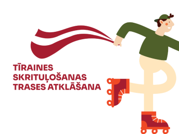 gaišs fons ar krāsainu elementu un teksta grafiku