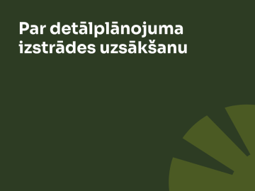 Tumši zaļš fons ar gaiši zaļu grafiku un baltu tekstu