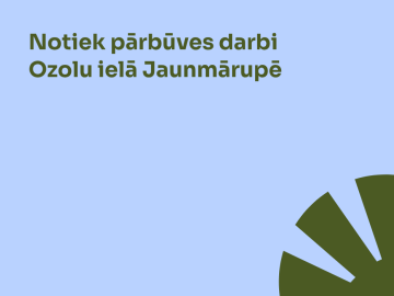 gaiši zils fons ar zaļu grafiku un tekstu