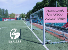 Babītes sporta komplekss aicina darbā āra futbola laukuma pārzini