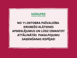 No 11. oktobra apmeklētājus pieņem attālināti