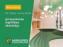PII "Zīļuks" aicina darbā pirmsskolas izglītības skolotāju