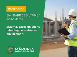 SIA "BABĪTES SILTUMS" aicina darbā siltuma, gāzes un ūdens tehnoloģijas sistēmu būvinženieri