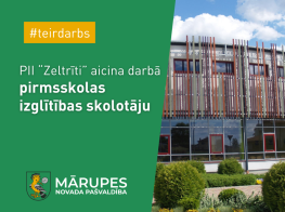 PII "Zeltrīti" aicina darbā pirmsskolas izglītības skolotāju
