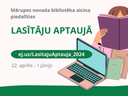 Balts fons, krāsaina grafika ar cilvēka ikonu pie datora, norādes par aptaujas saiti