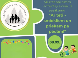 Tēva dienas svinību afiša zaļos toņos ar informāciju par pasākumu