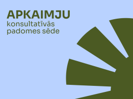 Gaiši zils fons un zaļas krāsas grafika ar tekstu
