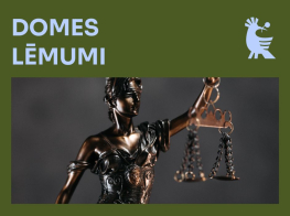 Tumši zaļš vizuālis ar tekstu "Domes lēmumi"