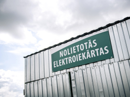 angārs ar uzrakstu Nolietotās elektrotehnikas