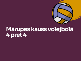 Vizuālis ar uzrakstu Mārupes kauss volejbolā 4 pret 4