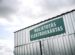 angārs ar uzrakstu Nolietotās elektrotehnikas
