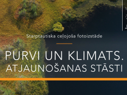 Izstādes vizuālis "purvi un klimats"